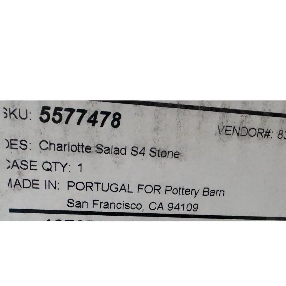 Pottery Barn Charlotte Lunch Salad Plates - NEW - Stone 8.5
